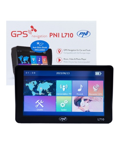 GPS PNI L710 cu parasolar ecran 7 inch 800 MHz 256MB DDR 16GB 